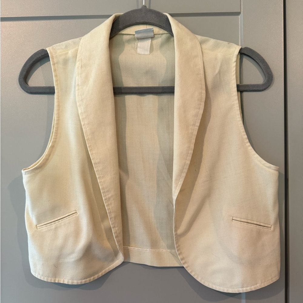 Vintage Sears Cream Vest with Collar